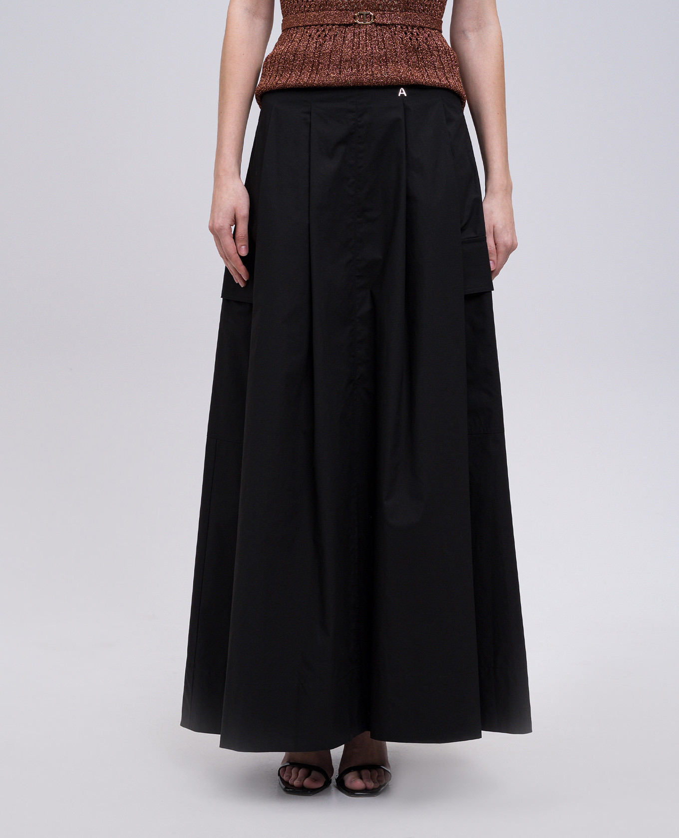 Black maxi skirt with slit Twinset 3