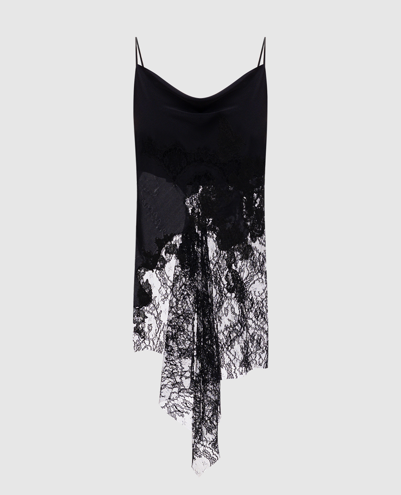 

Black silk top with lace Marc Le Bihan