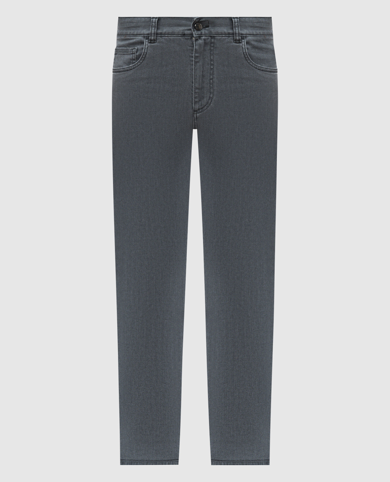 Grey jeans with logo patch Canali