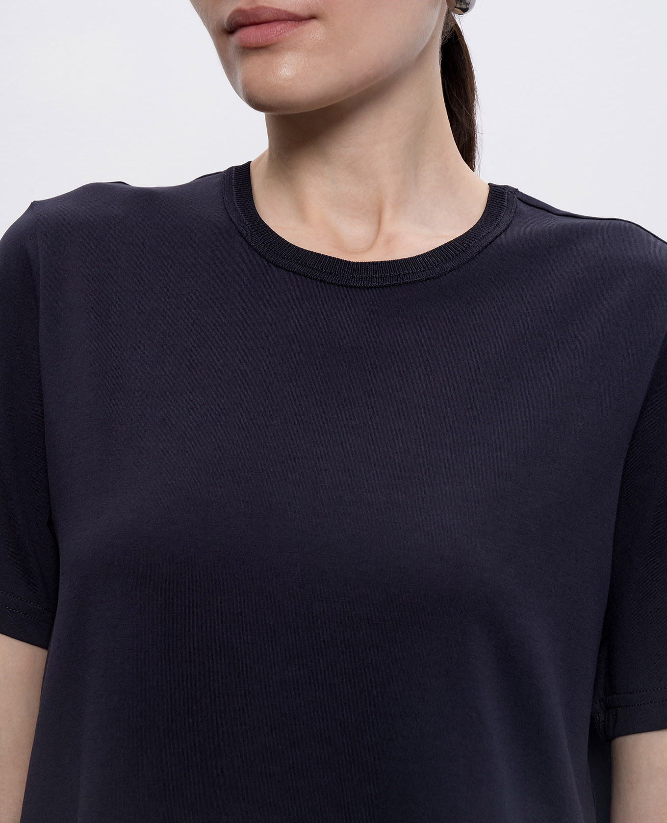 

Blue Jersey Habotai T-shirt with silk JOSEPH