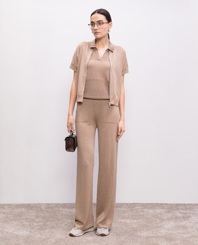 Peserico Beige sweatpants with lurex S94096F14G9173