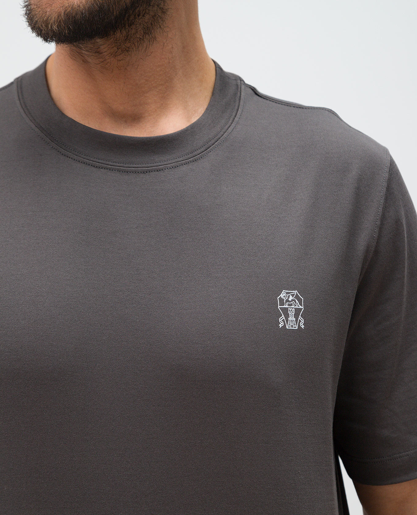 

Brown T-shirt with logo print Brunello Cucinelli