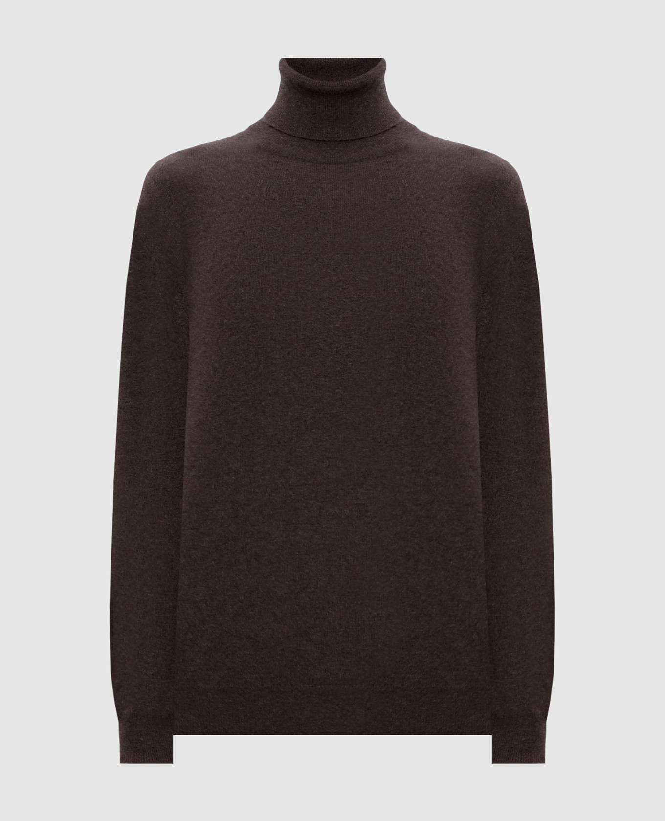 

Brown cashmere turtleneck with monil chain Brunello Cucinelli