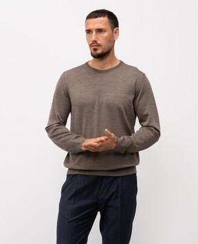 Cashmere&Whiskey Brown merino wool jumper 18002
