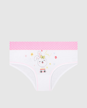 RiminiVeste Jadea children's white panties with a bunny print and the inscription girl love 495