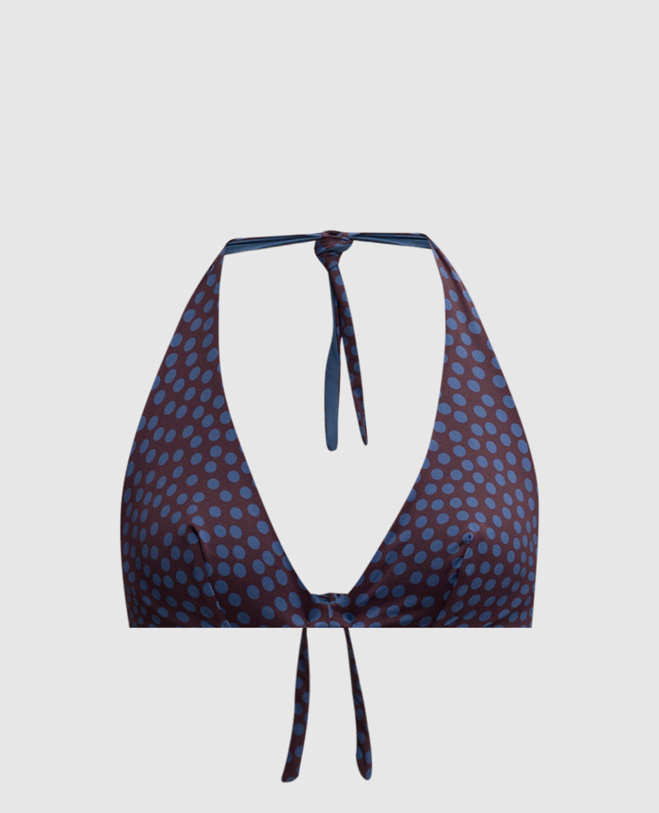 

Brown polka dot swimsuit top Fisico