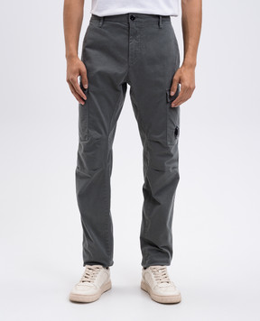 C.P. Company Green cargo pants with logo patch MPA068A005529G