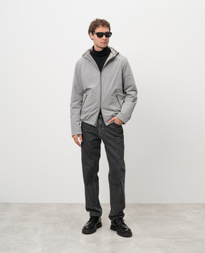 Herno Gray jacket with metallic logo GI00042UR12387S