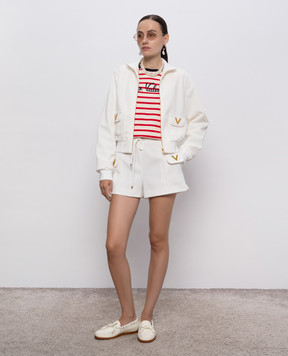 Valentino White jacket with logo 7B3CI1657YA