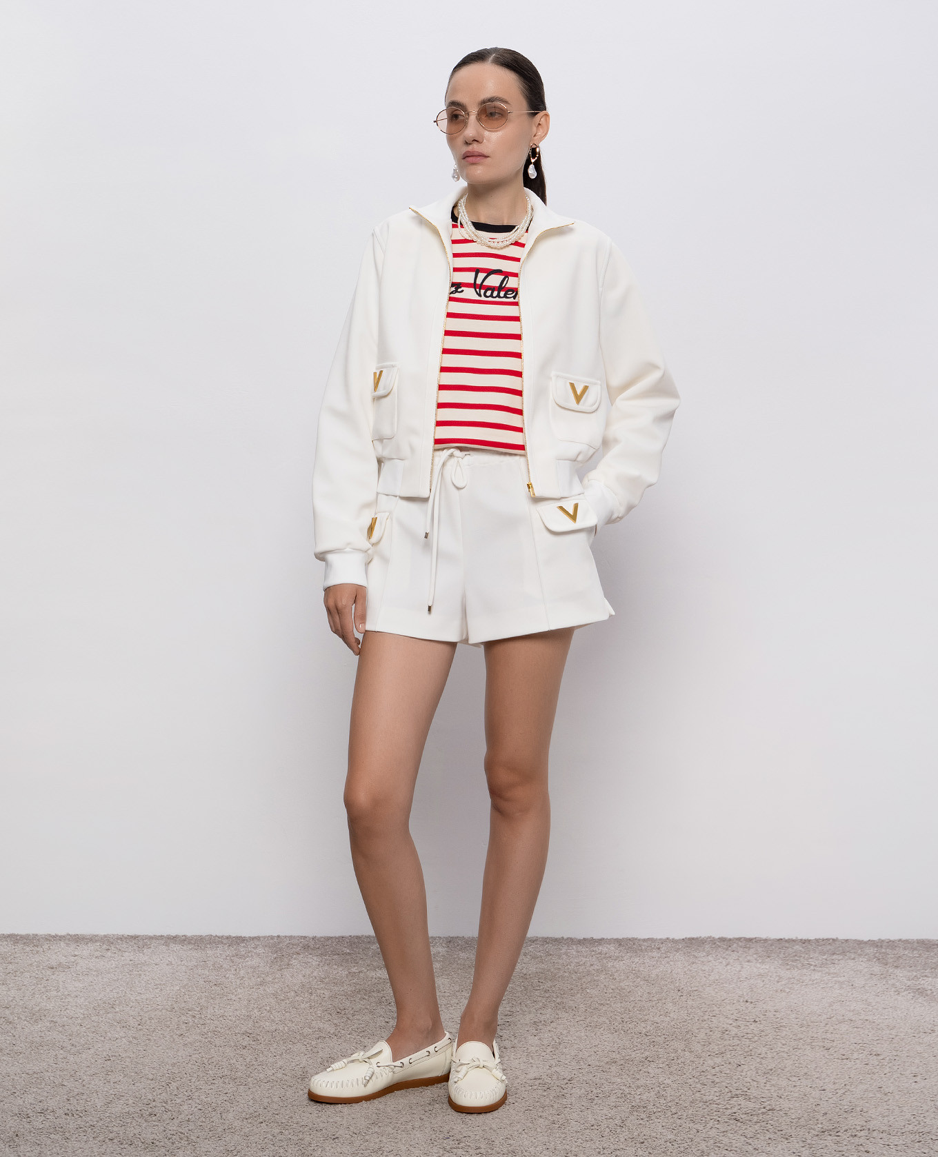

White jacket with logo Valentino