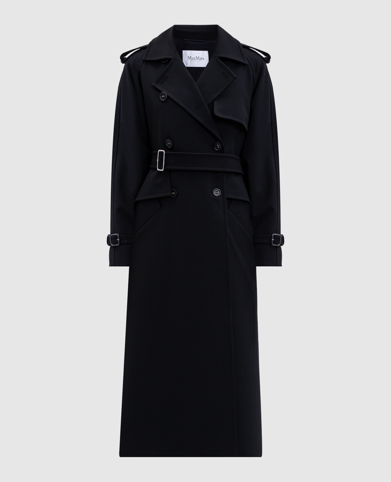 Black double-breasted trench coat FLAVIO Max Mara