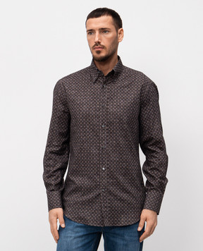 Brunello Cucinelli Brown printed shirt MM6931716