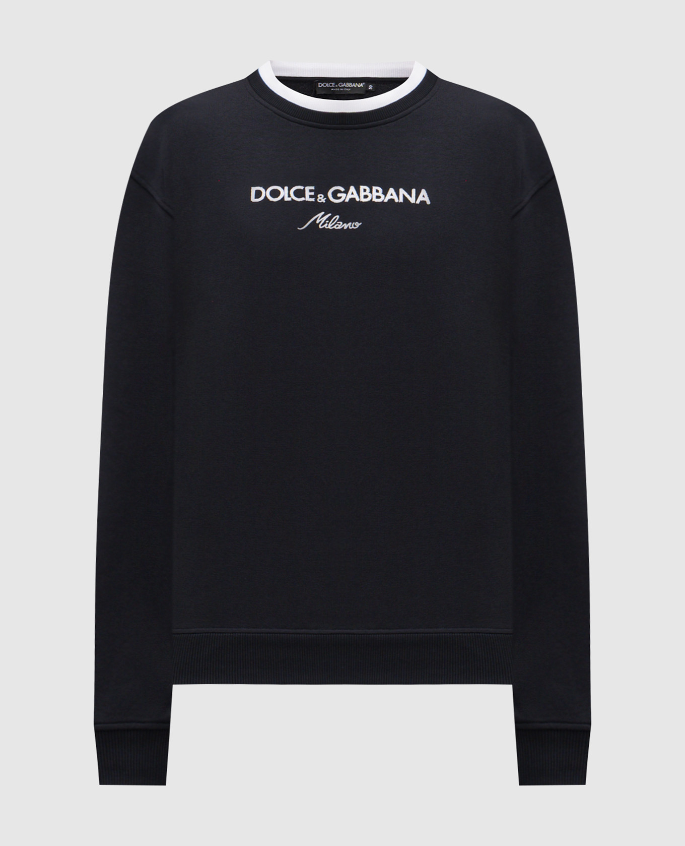 Blue sweatshirt with logo embroidery Dolce&Gabbana