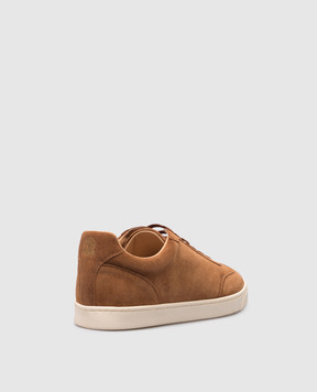 Brunello Cucinelli Brown suede logo sneakers MZUSILN311
