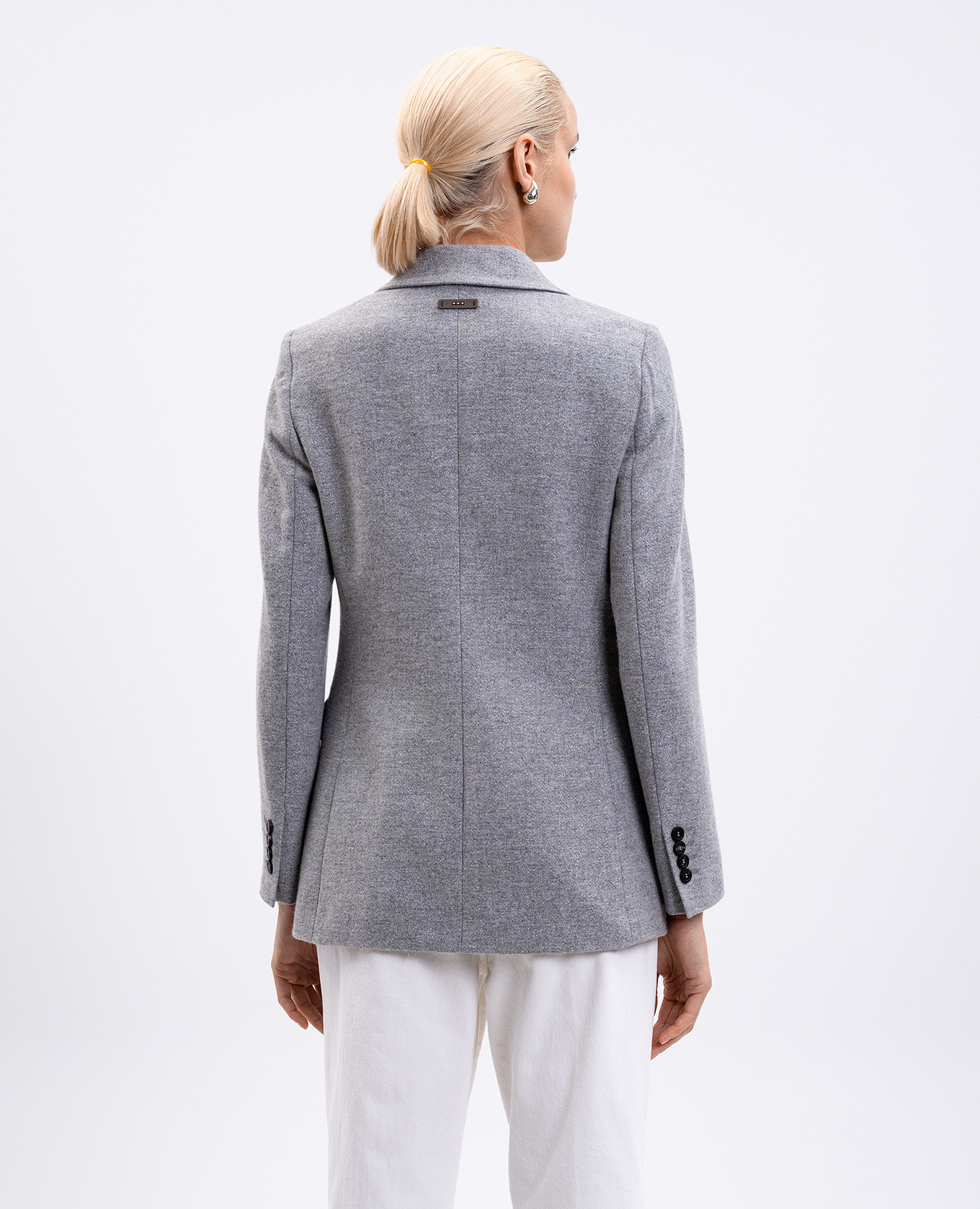 

Gray double-breasted wool jacket with lurex Peserico, Grey