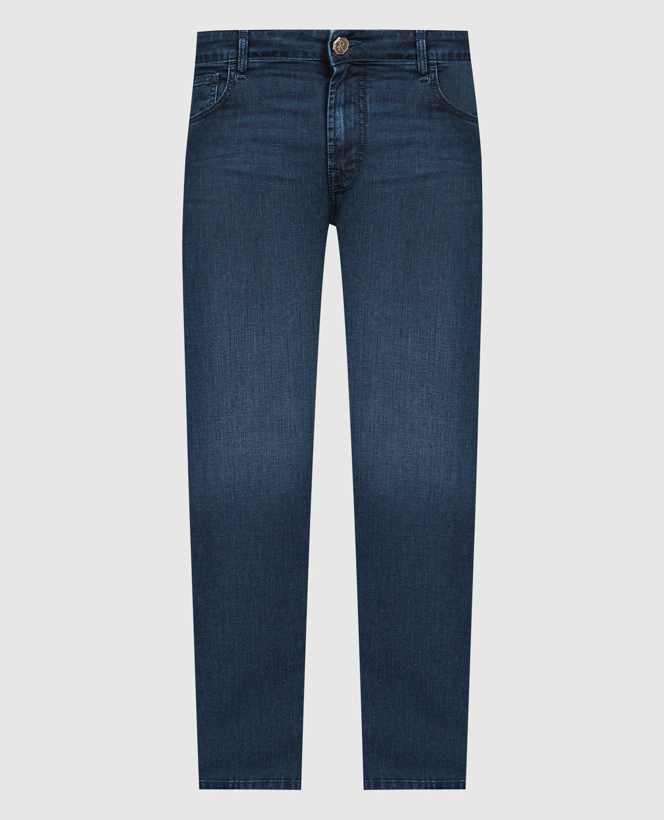 

Blue distressed jeans with logo Stefano Ricci