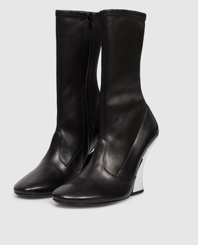 Givenchy Black leather ankle boots with logo BE6055E2EC