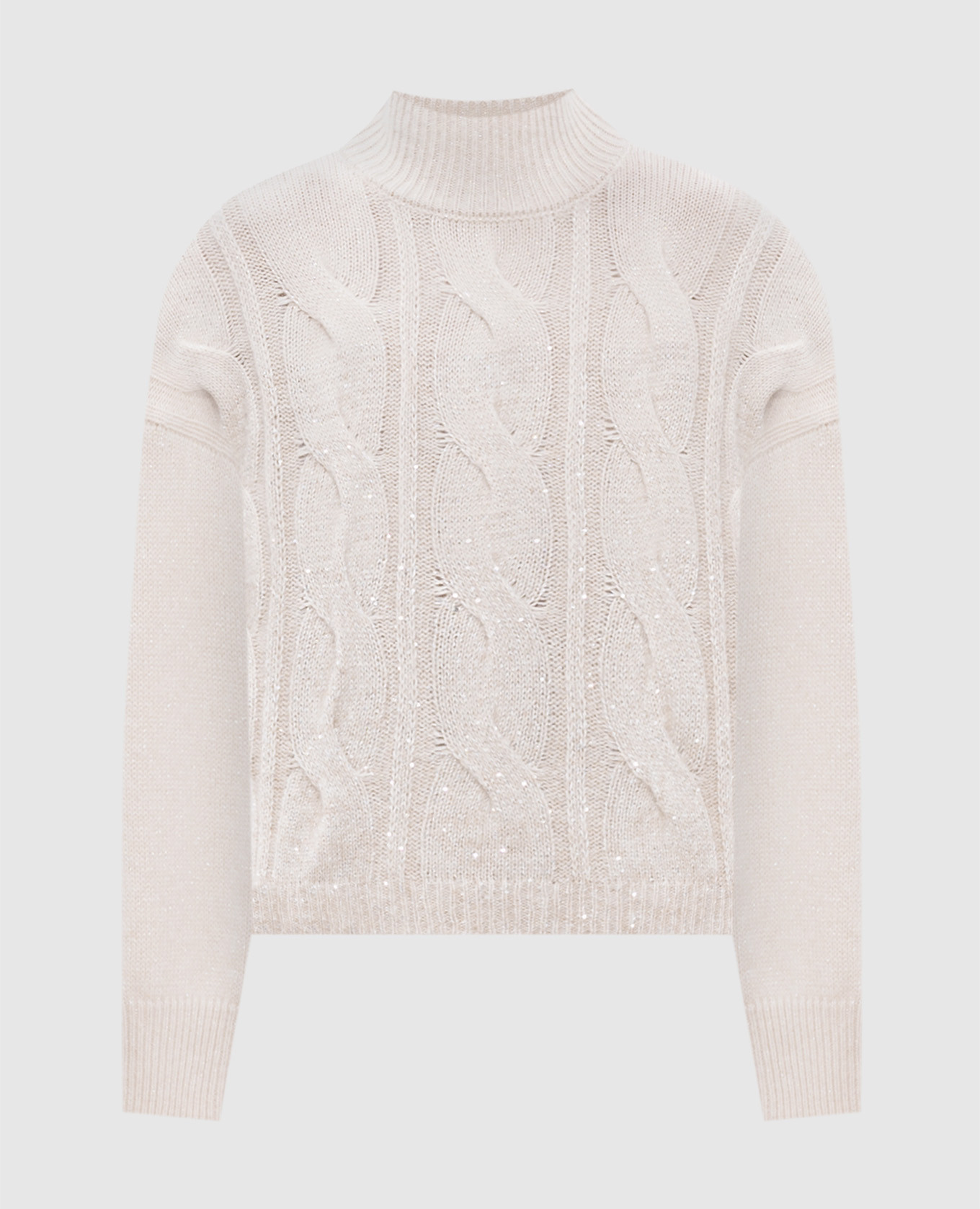 

Beige wool, silk and cashmere sweater with sequins Peserico
