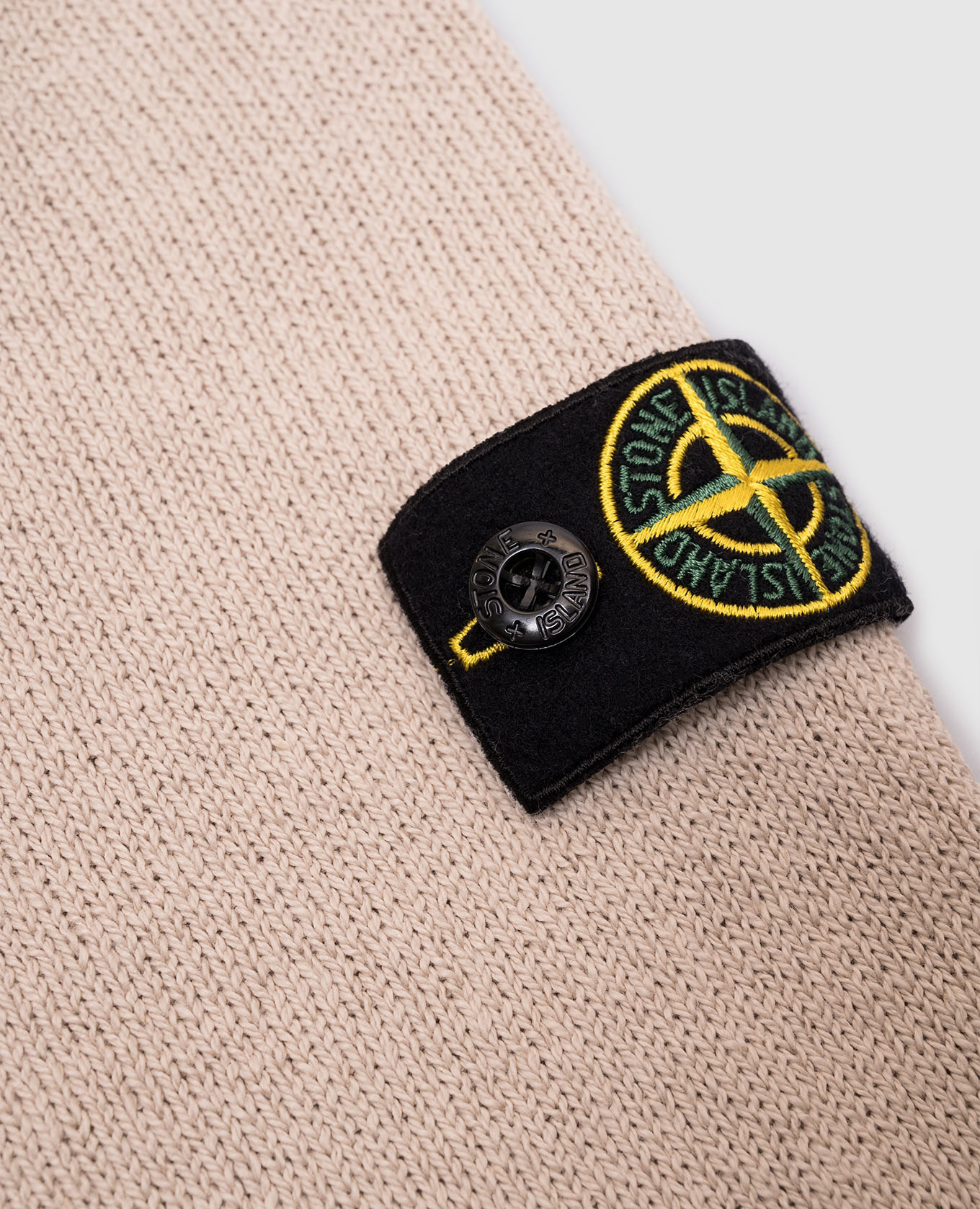 

Children's beige sweater with removable logo patch Stone Island