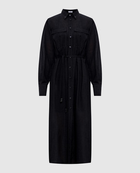 Brunello Cucinelli Black wool shirt dress MP920AFS81