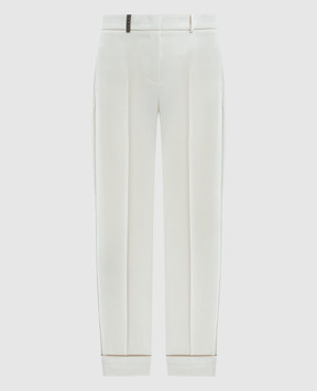 Peserico Beige pants with monil chain A0425301974