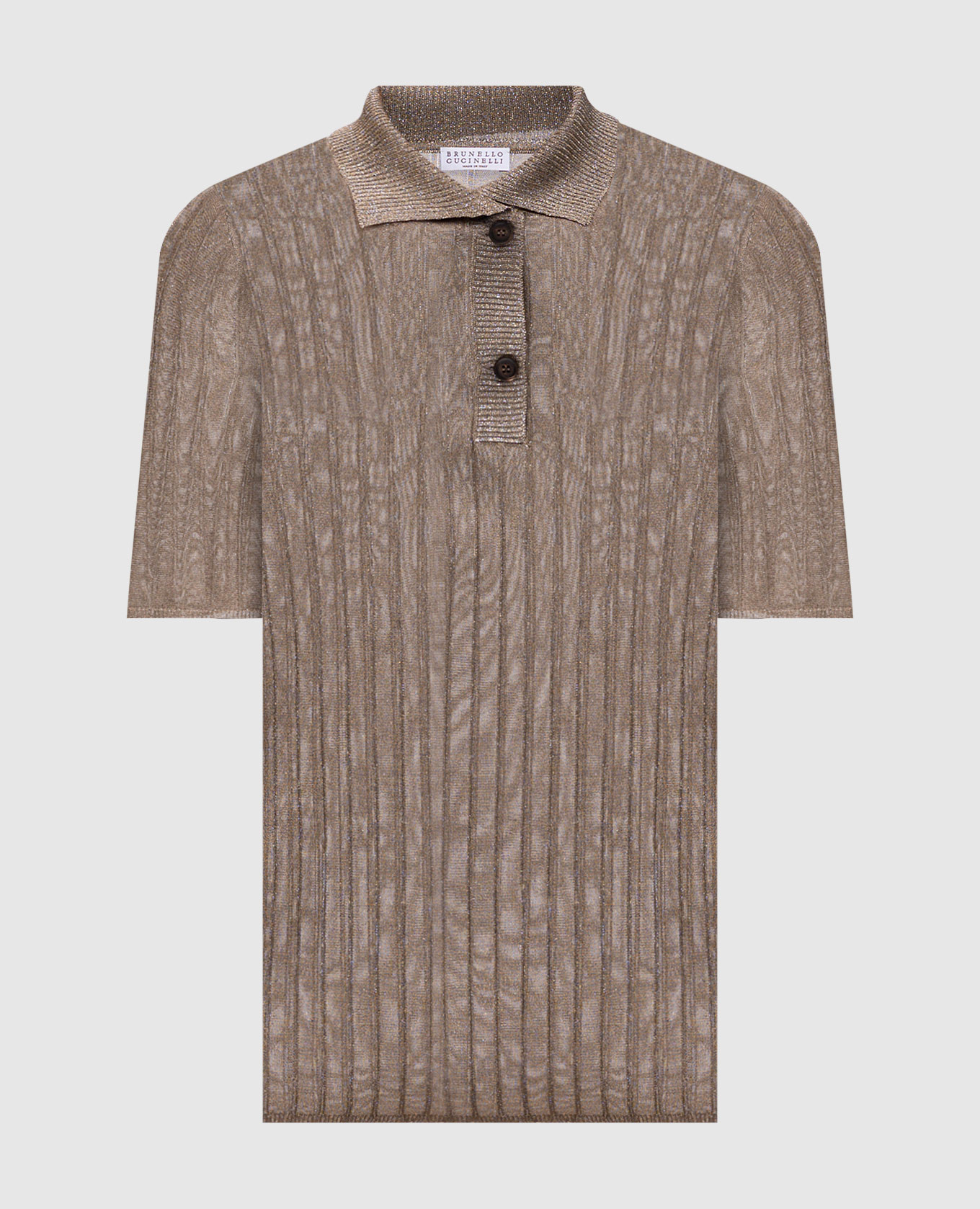 

Brown polo with lurex Brunello Cucinelli