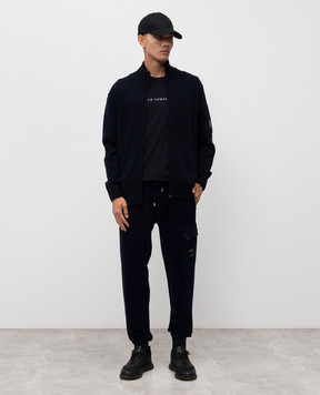 C.P. Company Blue joggers with logo patch MSP308A006614G