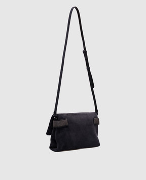 Brunello Cucinelli Blue suede Essence bag MBDLD2747P
