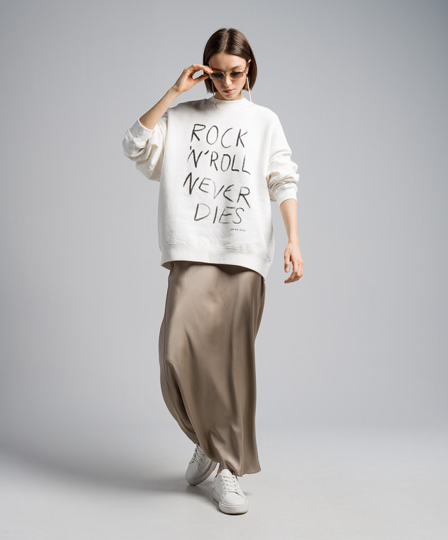 Anine Bing - Miles white sweatshirt with a print A0810061150