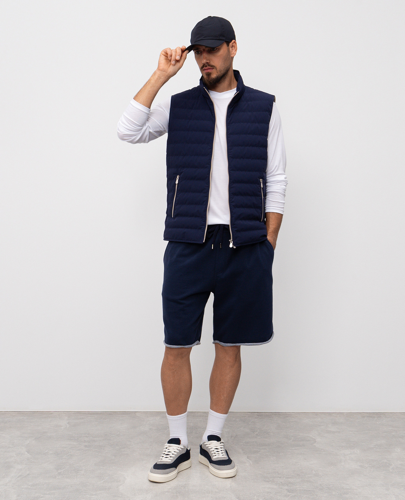 

Blue quilted down vest Brunello Cucinelli