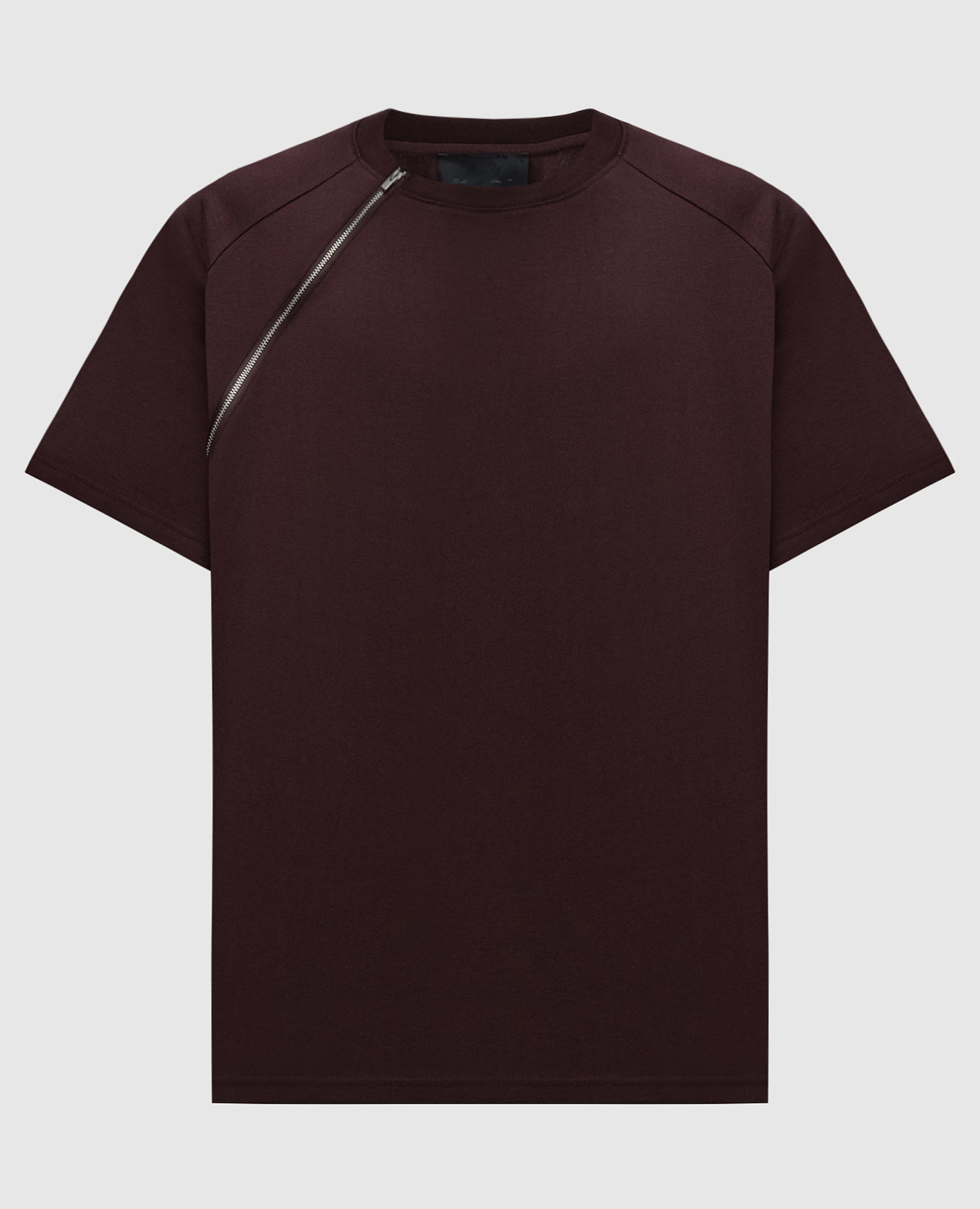 Sequence zip t-shirt in brown heliot emil