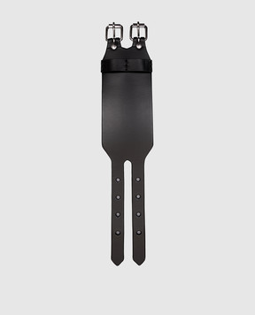 Maison Margiela MM6 Black leather bracelet SA6UY0001P8338