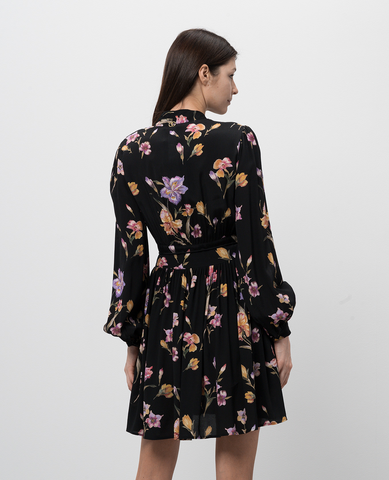 

Black floral print mini dress Twinset