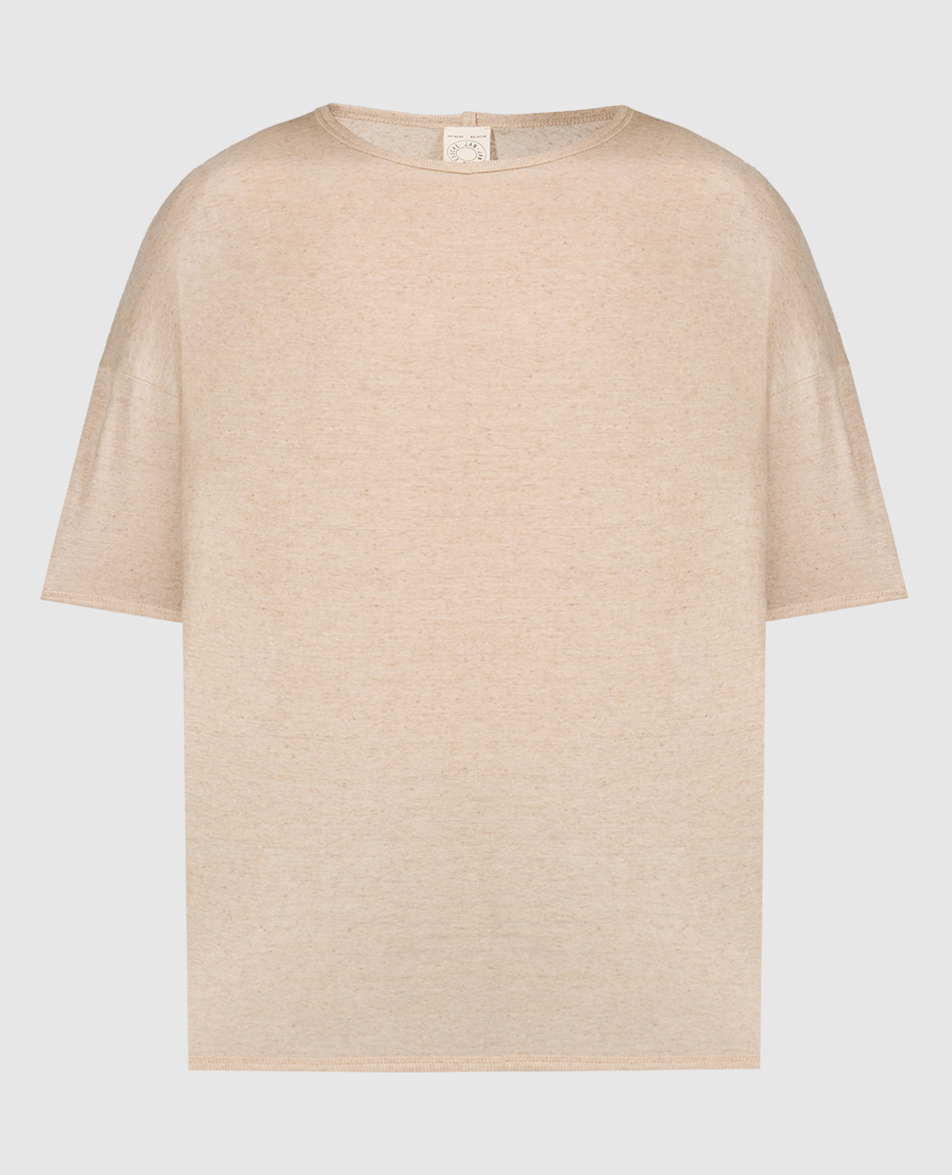 Jan Jan Van Essche - Beige t-shirt with linen TEE80 - shop