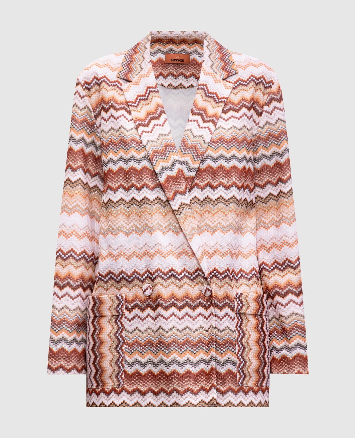 

Brown double-breasted jacket with lurex pattern Missoni