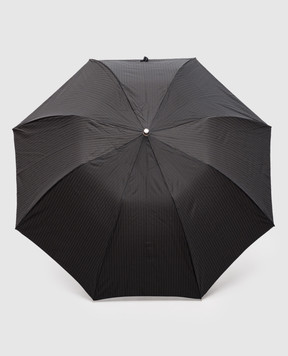 Pasotti Black folding umbrella in a pattern with a handle in the form of a golf ball OMITUO64SBLUES59732