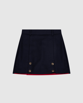 Dolce&Gabbana Children's blue shorts-skirt made of wool L55I07G7NPO812+