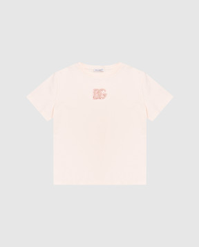 Dolce&Gabbana Children's pink T-shirt with logo L5JTNKG7PKU