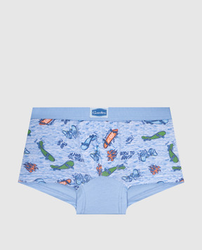 RiminiVeste Children's blue melange Gasolino boxer briefs with print U3700