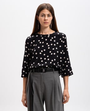 Max Mara Black blouse ARTURO made of silk with peas ARTURO