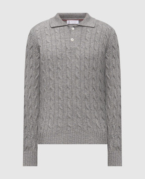 Brunello Cucinelli Gray cashmere polo shirt M22707205