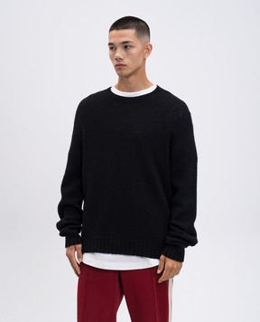 Palm Angels Black sweater with wool and cashmere PMHE027F25KNI002