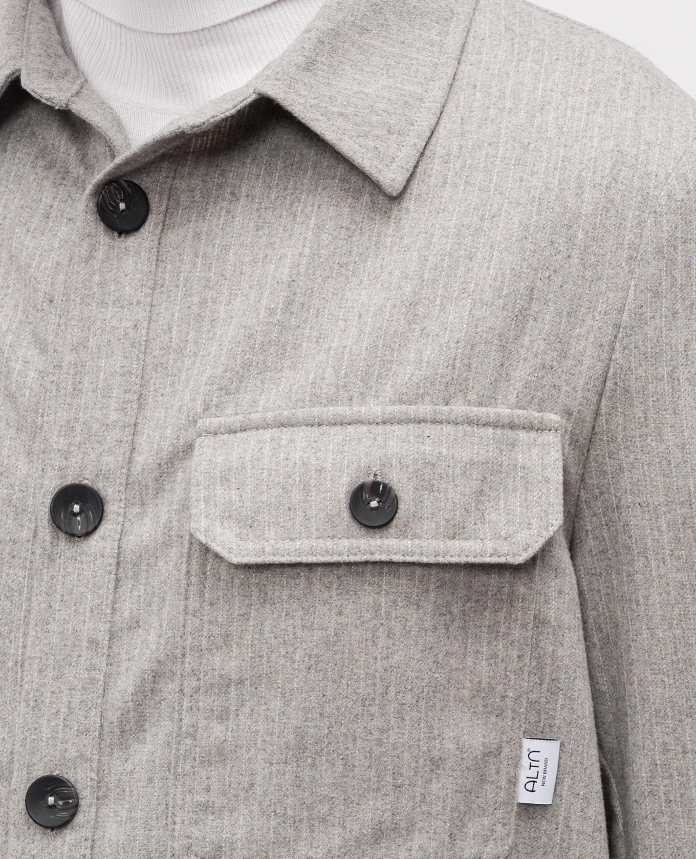 

Gray striped wool shirt Altatensione, Grey