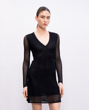 Tom Ford Black openwork silk dress ACK602YAX822