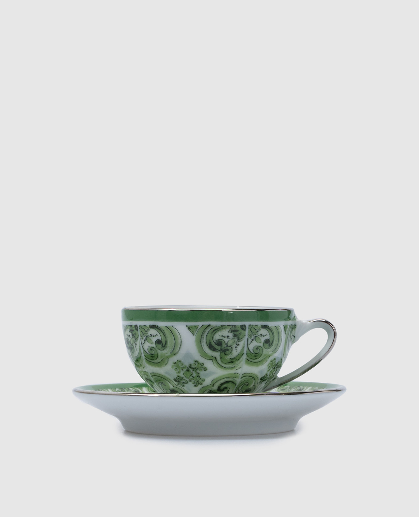 

Coffee cup and saucer made of patterned porcelain Dolce&Gabbana, Green
