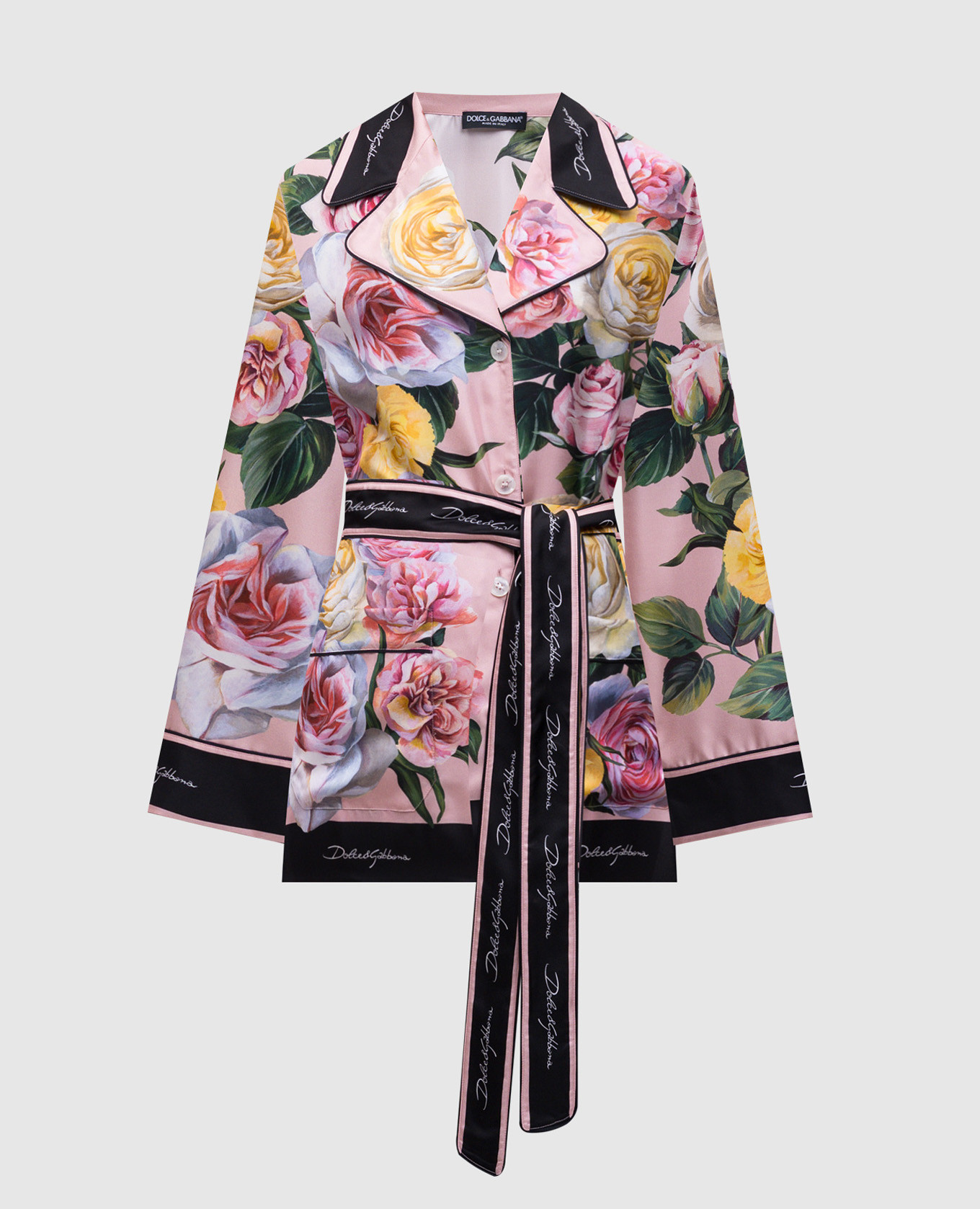

Pink silk blouse with floral print Dolce&Gabbana