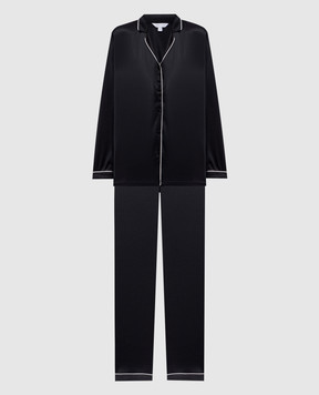 Dore & Rose Black silk pajamas with edging PREMIUMSILKPJSET