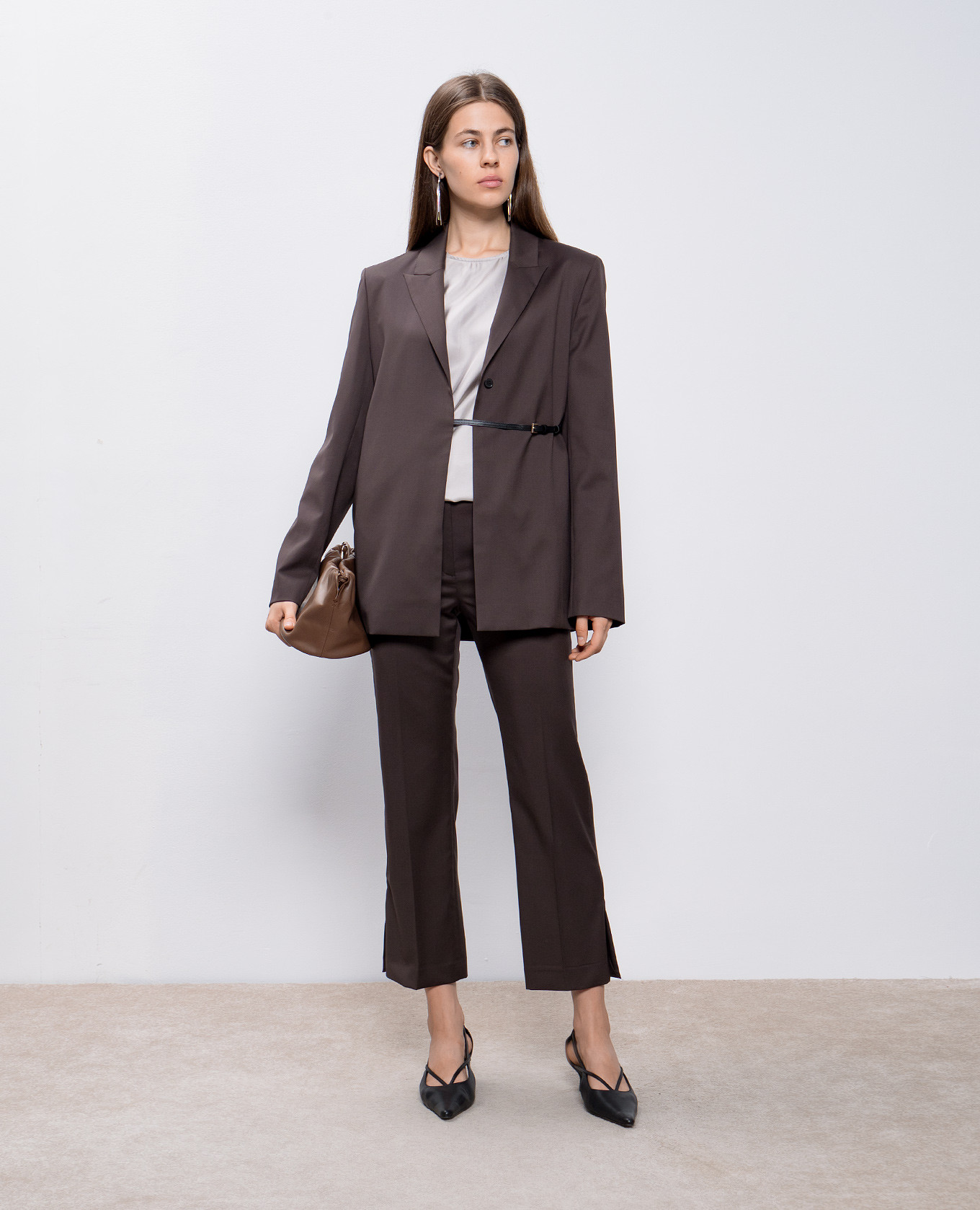 ADALYN gray silk blouse Lou Lou Studio 2