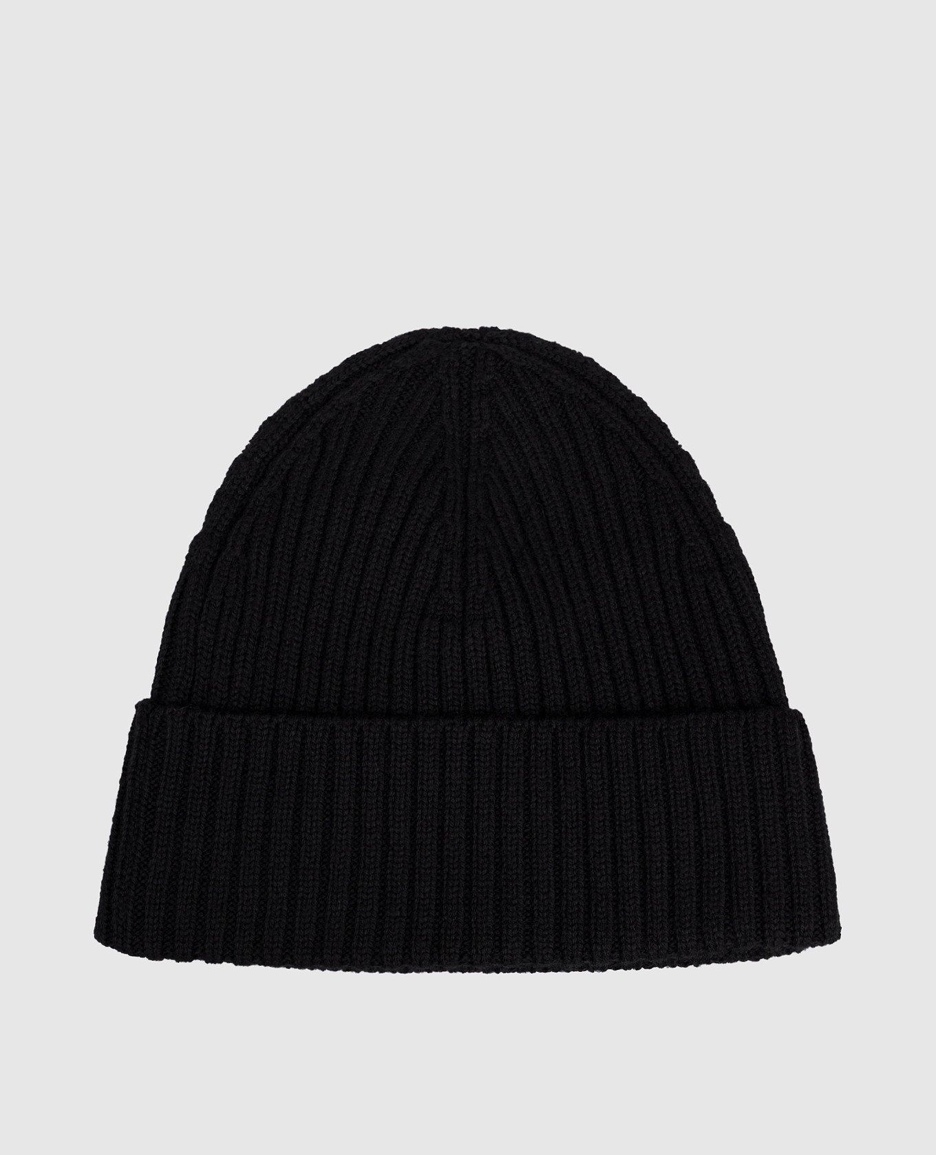 Black merino wool hat