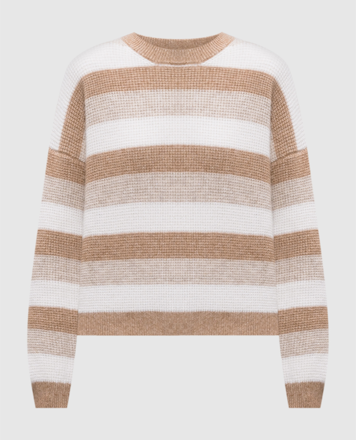 Brown sweater with wool, silk and cashmere with lurex Peserico